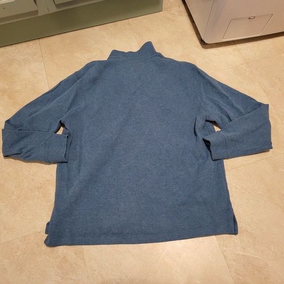 Polo Ralph Lauren Sweater Pullover 1/4 Zip Cotton Blue Sweatshirt Mens L Large - Picture 8 of 8